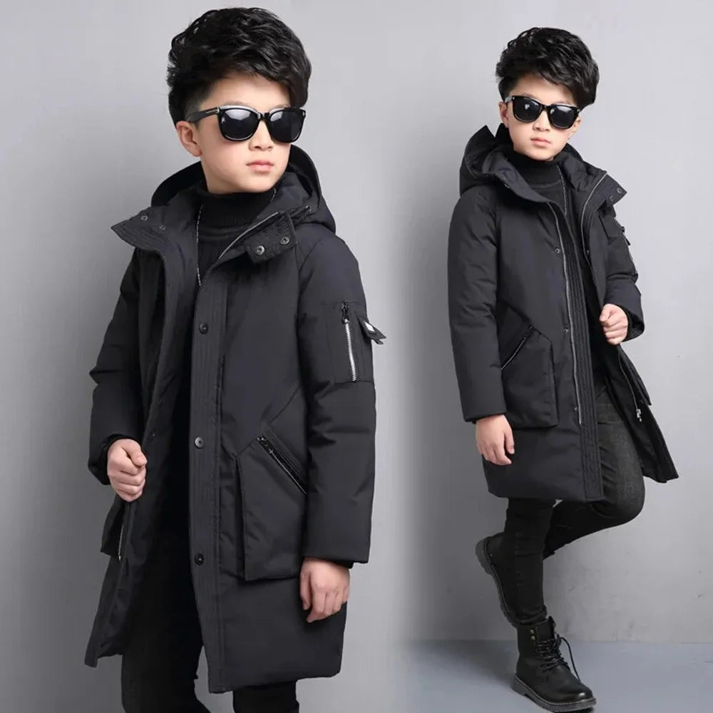 Long Hooded Puffer Jacket