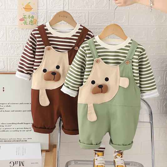 Striped Cartoon Suspender Set