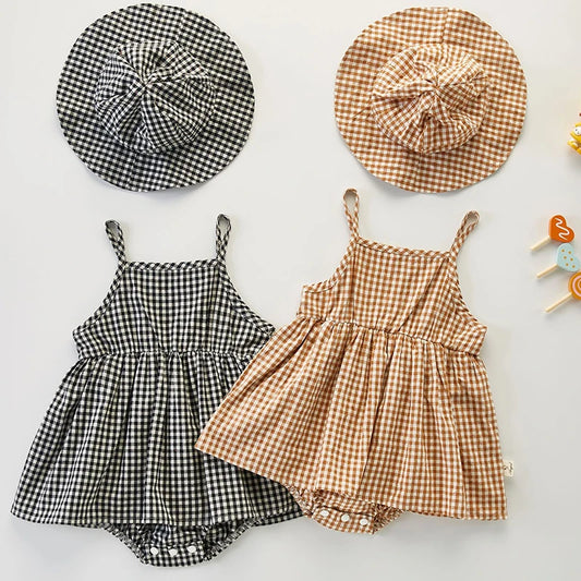 Sweet Plaid Dress Set