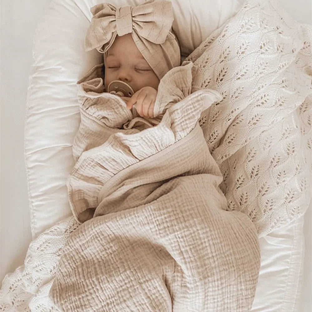 Organic Ruffle Baby Blanket