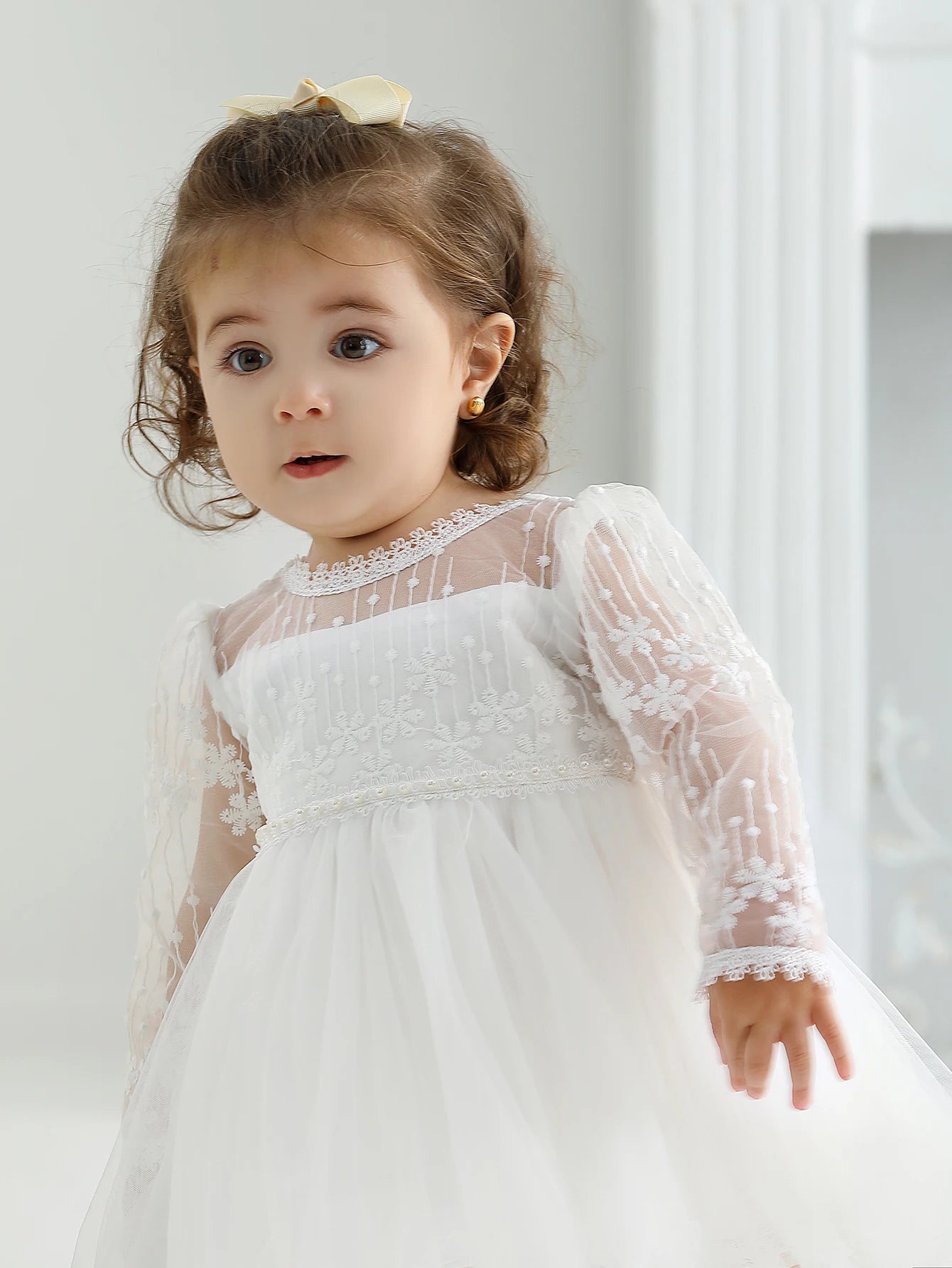 Elegant White Christening Dress