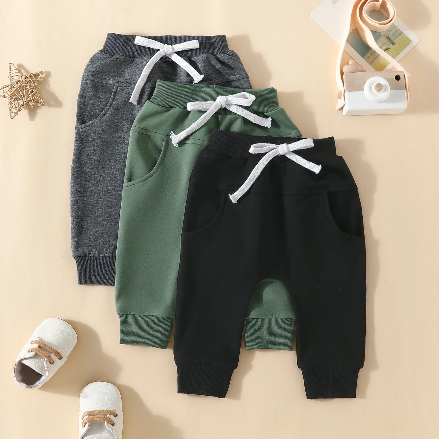 Elastic Waist Track Pants (3pcs)