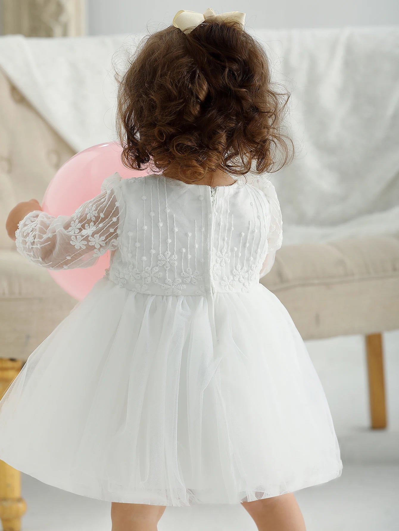 Elegant White Christening Dress