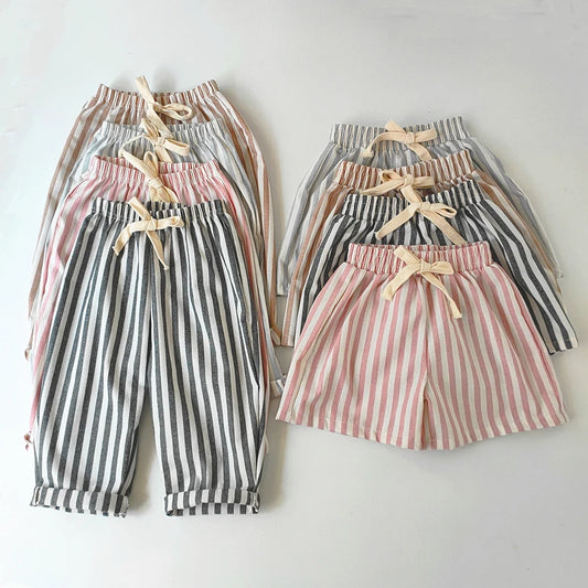 Vintage Linen Stripe Shorts